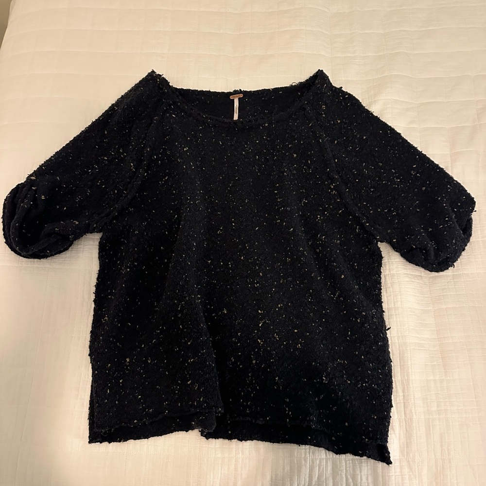 Free People Speckled Black Sweater